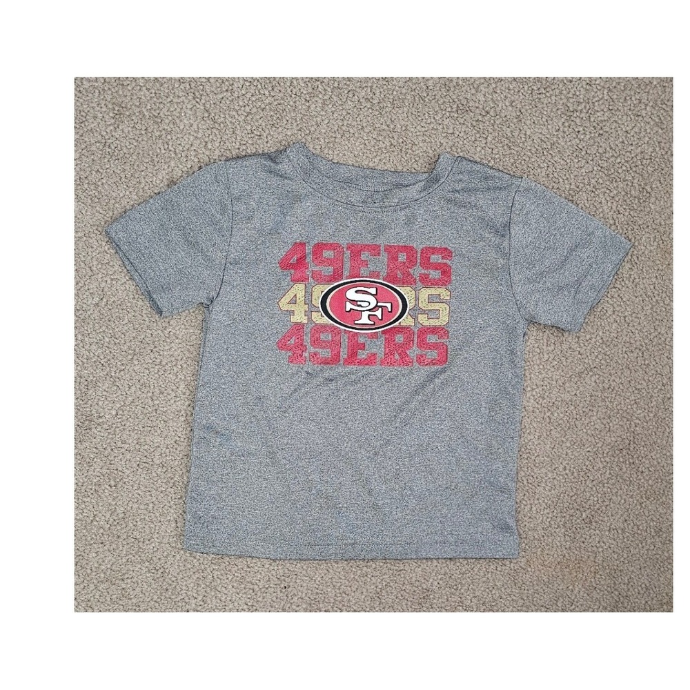 NFL Team Apparel San Francisco 49ers Gray Graphic T-Shirt Kids Size 4T 3X
